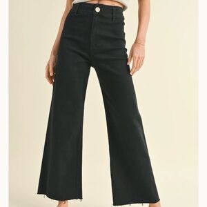 Miou Muse high rise, wide leg jeans. Black. Small.
